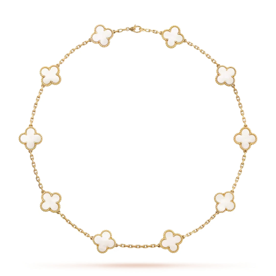 CLOVER | 10 Motif White Necklace
