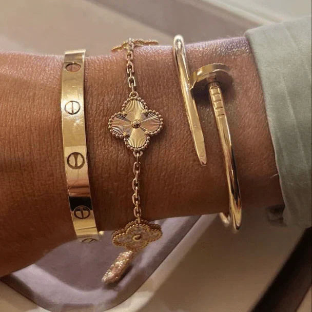 3-Delta Bracelet Set - Gold
