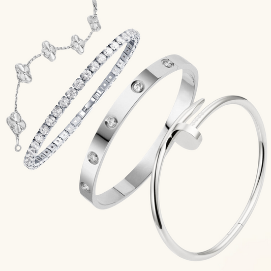 4-piece bracelet set "Silvio"