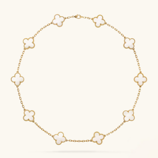 CLOVER | 10 Motif White Necklace